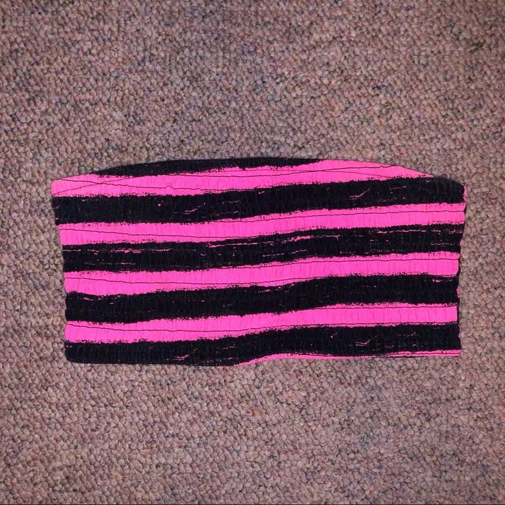 Pink And Black Bandeau Top M